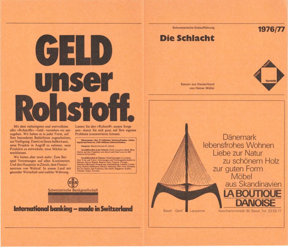 Schaufenster – März 2019: DIE SCHLACHT, Theateraufführung Basel 1976 03